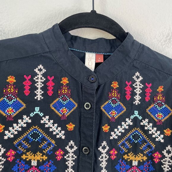 Anthropologie Pilcro Womens Small Jodie Embroidered Blouse Long Sleeve Shirt - Picture 9 of 10